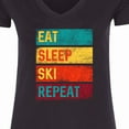 thumbnail image 4 of Inktastic Skiing Eat Sleep Ski Repeat Women's V-Neck T-Shirt, 4 of 5