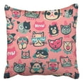 thumbnail image 1 of RYLABLUE Taie d'Oreiller Motif Tête de Chat Hipster Mignon 16x16 Pouces, 1 of 1