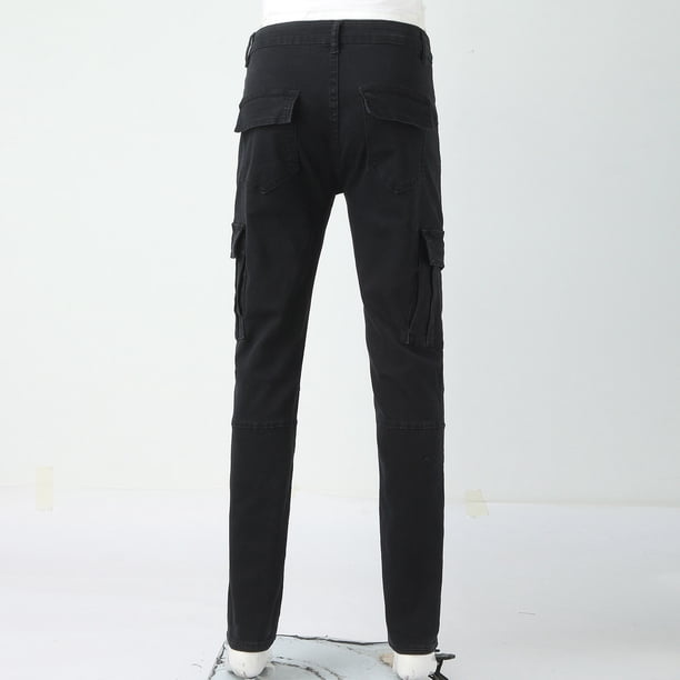 MSJUHEG Mens Jeans Jeans For Men Mens Straight Hole Buckle Zipper