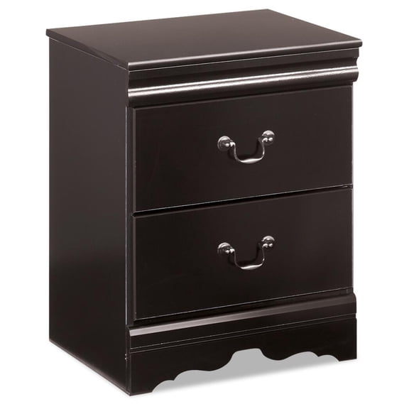 Signature Design by Ashley Casual Huey Vineyard 2 Drawer Nightstand, Black