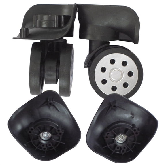 Rollbacks & More 4pcs/set Replacement Luggage Suitcase Wheels Swivel Universal Wheel Black Dual Roller Outdoor