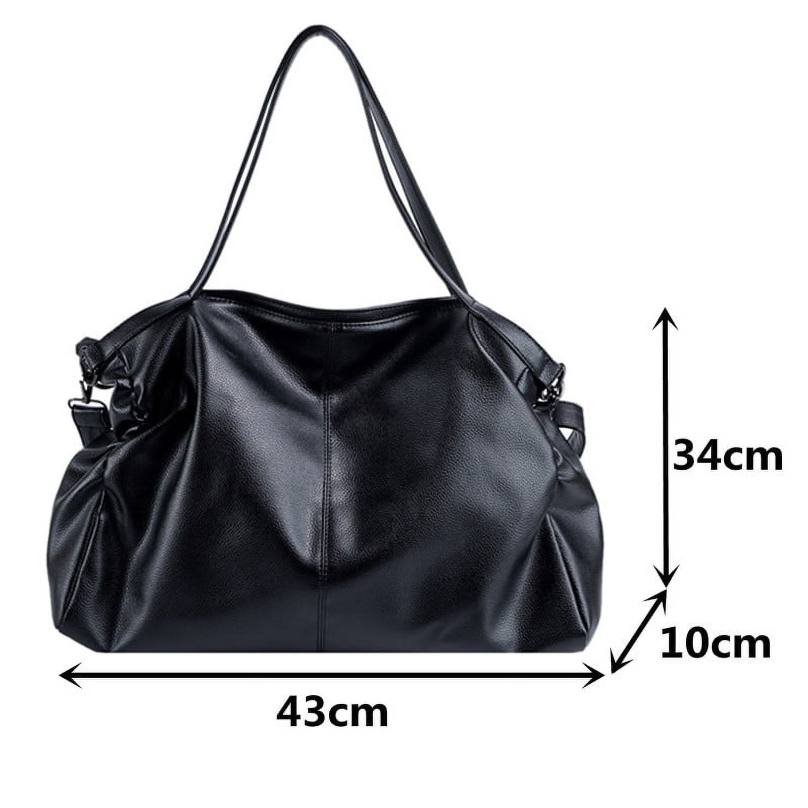 CoCopeaunt Large Black Tote Bag for Women, PU Leather, Crossbody