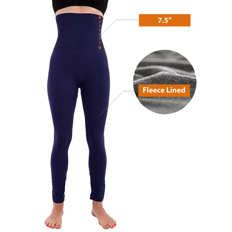 2-Pack High Waist Tummy Control Full Length Legging Compression Top Pants  Fleece Lined 