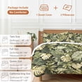 thumbnail image 6 of 3 Piece Summer Tropical Leaves Duvet Cover Set California King,Microfiber Comforter/Quilt Cover with Corner Ties and 2 Pillowcases,Watercolor Botanical Plants All Season Bedding with Zipper Closure, 6 of 8