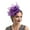 Purple, variant on Cheers.US Faux Feather Mini Fascinator Hat Net Yarn Flower Shape Solid Color Cocktail Headwear Hair Accessories for Girls and Women