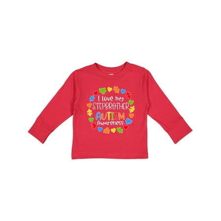 

Inktastic I Love my Stepbrother Autism Awareness Gift Toddler Boy or Toddler Girl Long Sleeve T-Shirt