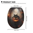 thumbnail image 5 of ZIATUBLE Halloween Black Cat Toilet Seat Lid Cover Elongated for Bathroom Pumpkin Protective Cover Oval Toilet Lid Covers with Stretch Edges Fits Most Toilet Lids Home Decor, 5 of 6
