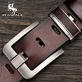 thumbnail image 2 of Nuevo cinturón de cuero de vaca para hombre, hebilla de Pin de aleación de Metal a la moda, pantalones vaqueros de marca de lujo para adultos, cintura informal de negocios, marca de correa para hombre Tan Jianjun unisex, 2 of 2