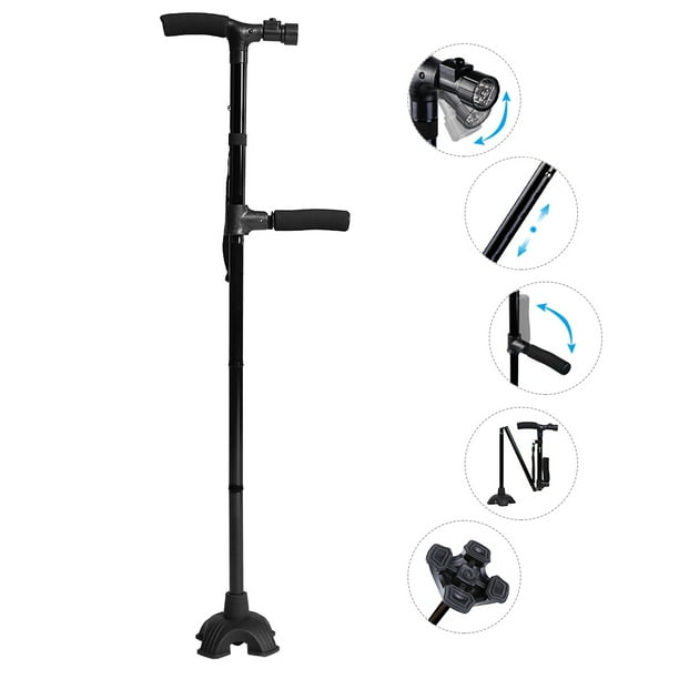 Folding Walking Cane with LED Light,Adjustable & Portable Walking Stick