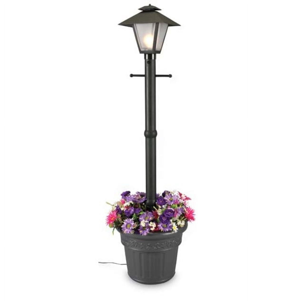 Patio Living Cape Cod 66001 - White - Single Coach Lantern Planter-Color:Black