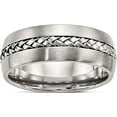 thumbnail image 1 of Stainless Steel Brushed And Polished Braided 8mm Band (Size 8.5) Made In China sr505-8.5, 1 of 5