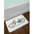 thumbnail image 2 of Saying Bath Mat, Vintage Bicycle with Birds Flowers on Green Leafy Branches with a Text, Plush Bathroom Decor Mat with Non Slip Backing, 29.5" X 17.5", Multicolor, by Ambesonne, 2 of 2