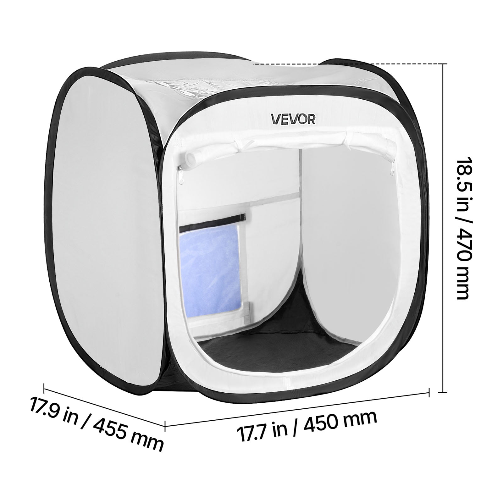 VEVOR Portable Paint Booth Tent, 15.94 x 15.94 x 16.9 inch Pop-Up Portable Spray Paint Tent with Mesh Door, Spray Painting Tents for Small Models, Sculptures, Vases, Photo Frames, Pop-Up Design