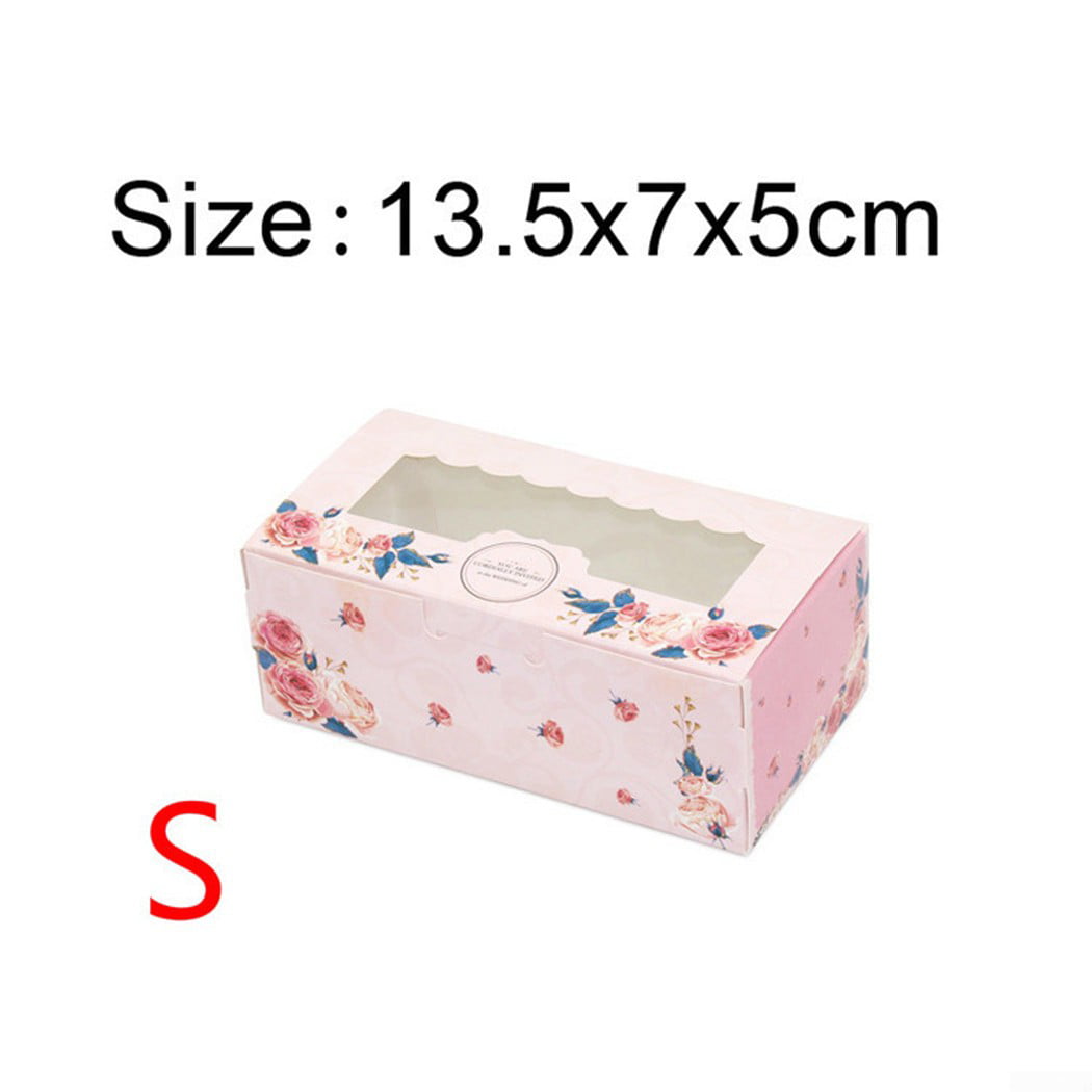 10Pcs Cupcake Pin Rose Boxes For 2/4/6 Cup Cake Wedding Case Party Cake L3J6 