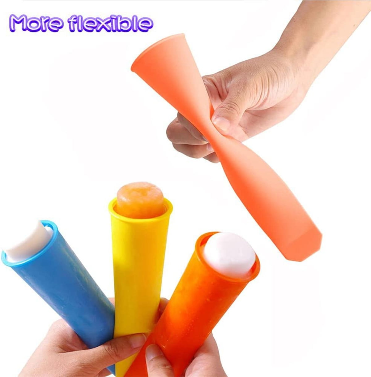 Premium Silicone Popsicle Molds - 6 Pack - Ice Pop Maker - Fun Vibrant  Colors!