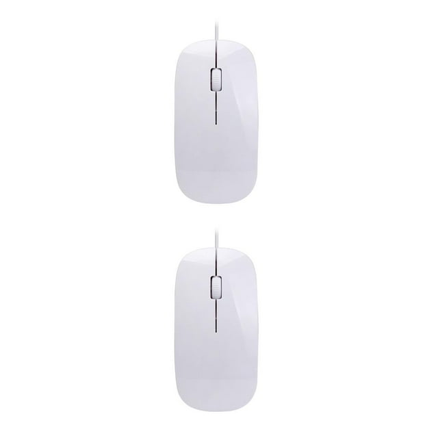 yingyy Mouse Wired Thin Computer Mouses Skin Touch Comfortable Computers Fitting Game Networking Keyboards Table Working White 2Set