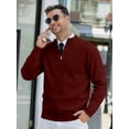 thumbnail image 2 of HAOMEILI Men's Quarter Zip Up Sweaters Slim Fit Lightweight Mock Neck Pullover Casual Polo Sweaters, 2 of 5