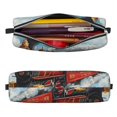 thumbnail image 2 of Fotbe Red Train Hot Air Balloon Pattern Leather Pencil Case, Pencil Pouch with Durable Zipper, Compact and Stylish Organizer for Stationery, Art Supplies, Travel Essentials, 2 of 7