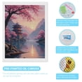 thumbnail image 3 of Diamond Art Kit for Adults, Cherry Blossom Lake Sunset Pagoda Diamond Painting for Adults Beginners, 5D DIY Diamond Art Painting Kits, Colorful Diamond Painting Craft for Home Decor 12x16, 3 of 7