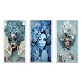 thumbnail image 2 of Designart "African Goddess Grace in Elegant Blue Fashion II" African American Woman Framed Wall Art Set Of 3 - Blue Woman African American Frame Gallery Wall Set For Home Decor, 2 of 7