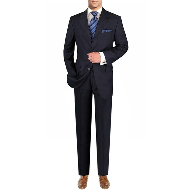 DTI GV Executive Mens Italian Wool Three Button Suits Jacket Pants Set