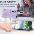 thumbnail image 5 of Leather For Samsung Galaxy S26 Plus 5G Case Orchids&Butterflies Embossed 5-card  Flip Wallet Leather Case With Card Holder Magnetic Closure Phone Cases Cover With Hand Strap,Purple, 5 of 9