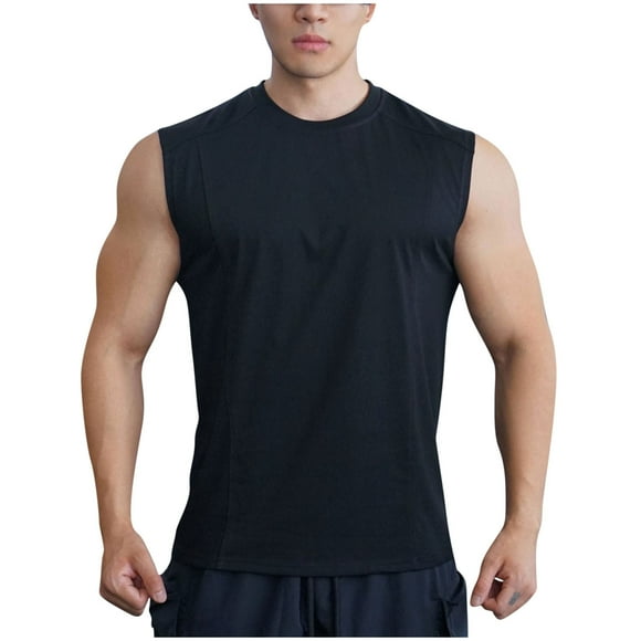 Admvng Tank Tops Men Solid Color Outdoor Fitness Sports Breathable Quick Dry Workout Shirts for Men M-3XL