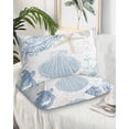 thumbnail image 2 of Blue Coastal Nautical Pillow Covers Standard Size 2 Pack, Beach Sea Turtle Ocean Coral Starfish Soft Bed Throw Pillowcases Breathable Cooling Long Lumbar Body Pillow Sham Cover for Bed Sofa 20''x26'', 2 of 7