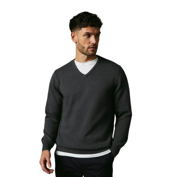 Maine Mens Premium Cotton V Neck Sweater