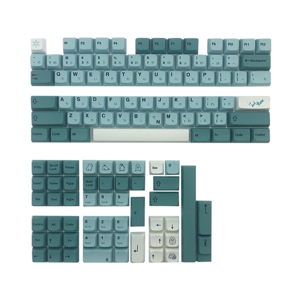 Teclas PBT, sublimación de tinte, teclas inglesas personalizadas, 126 teclas, teclas personalizadas