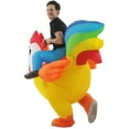 thumbnail image 5 of DeeKom Costume Riding Rooster Yard Inflatables, Yellow, 5 of 6