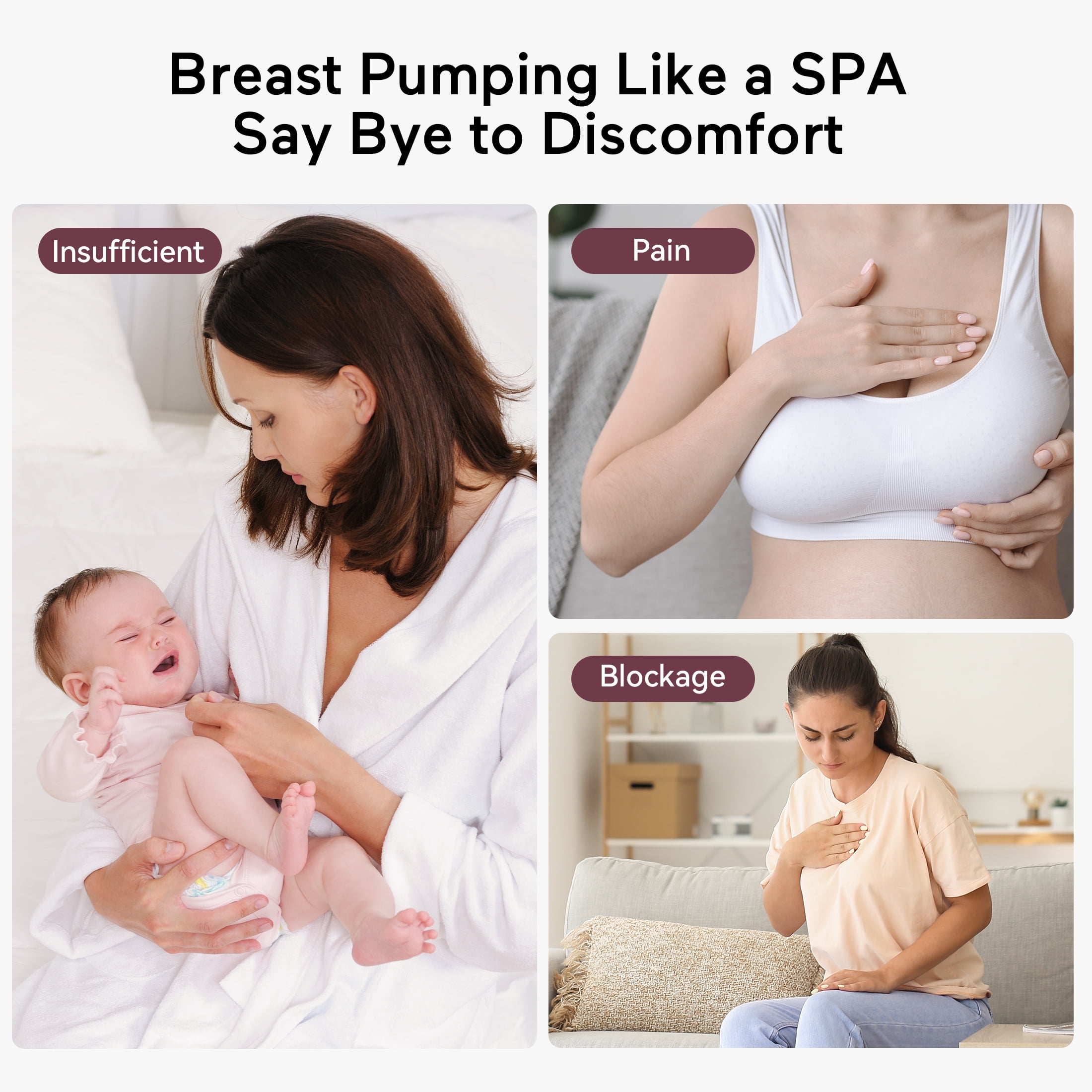 Momcozy Wearable Breast Pump, Hands Free Electric New Breast Pump of LED Display 2 Modes & 9 Levels 24mm Gray