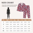 thumbnail image 4 of Bingfone Womens Pajama Sets Palm Tree Pattern on Red Print,Long Sleeve Loungewear Pajamas Set-Medium, 4 of 8