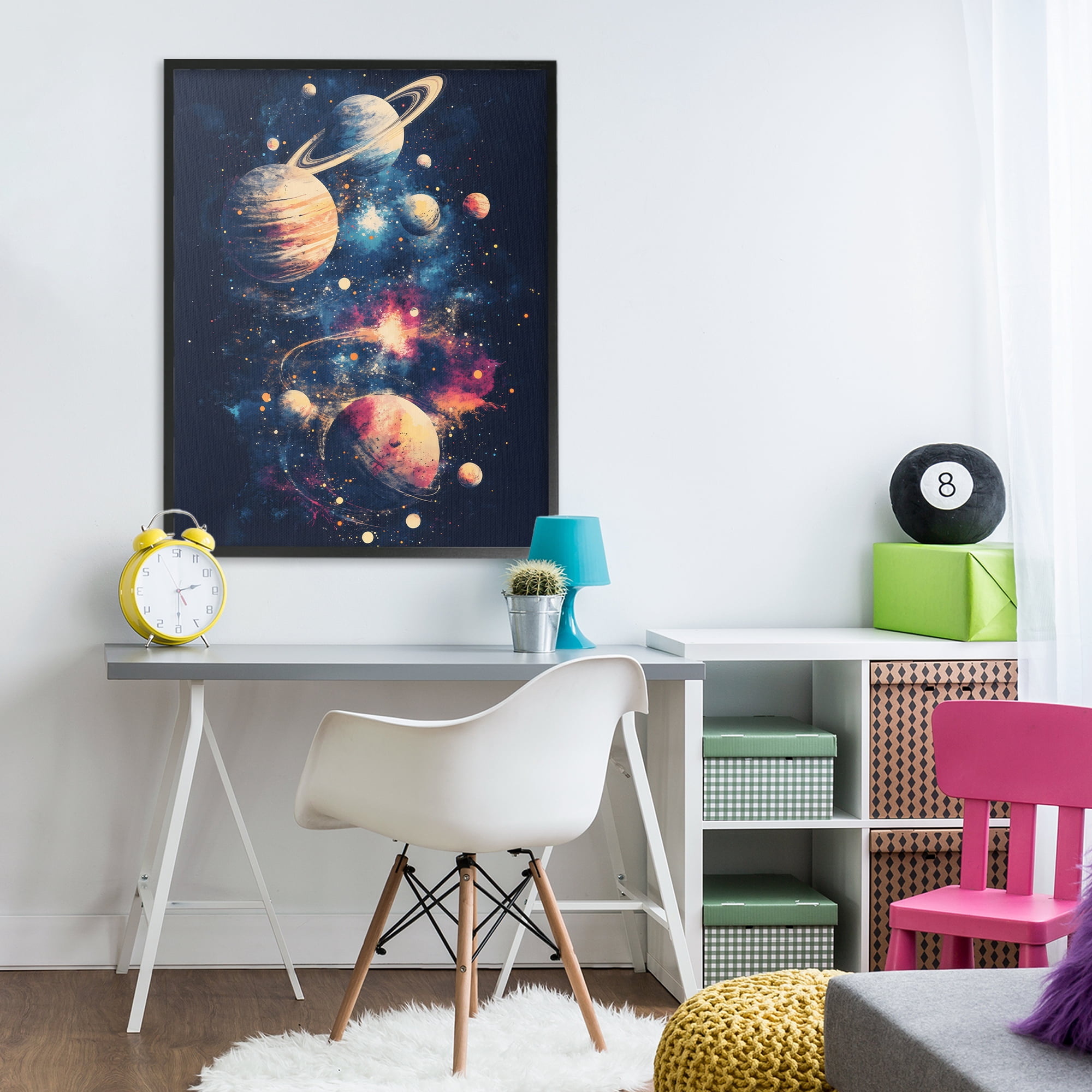 Stupell Industries Cosmic Planet Curiosities Black Framed Giclee Art, design by Creative Studio