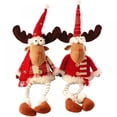 thumbnail image 2 of Christmas Elk Ornaments Long Striped Legs, Xmas Ornaments Handmade Plush Doll Red Hat, Easter Spring Home Outdoor Decorations Present 19.7 inch, 2 of 10