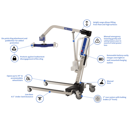 Invacare Reliant Battery-Powered Patient Lift, 450 lb. Weight Capacity, RPL450-1