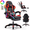 red-RGB, variant on Snoonwee White PVC Leather Gaming Chair – Ergonomic Reclining Office Chair for Adults, Includes Footrest & Lumbar Support, 380 lb Capacity, High-Back Design