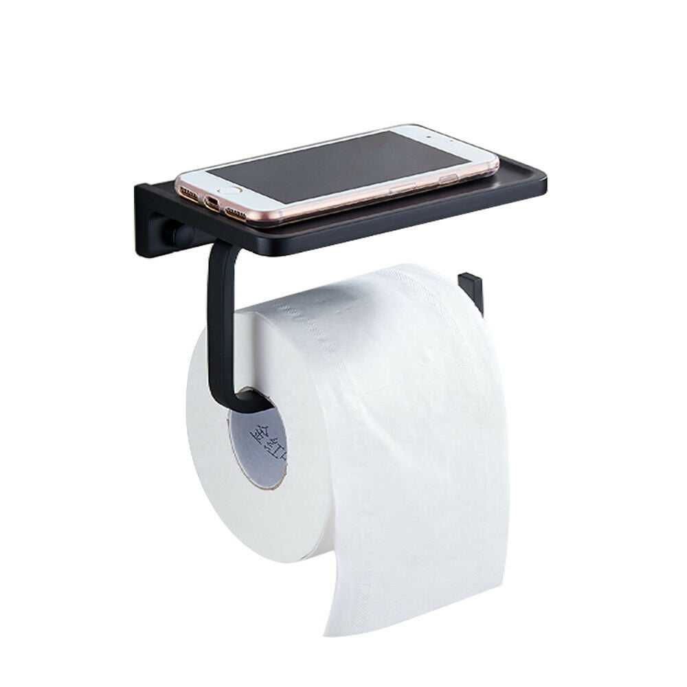 2in1 Toilet Paper Holder Stand with Cover Matte Black Paper Holder for ...