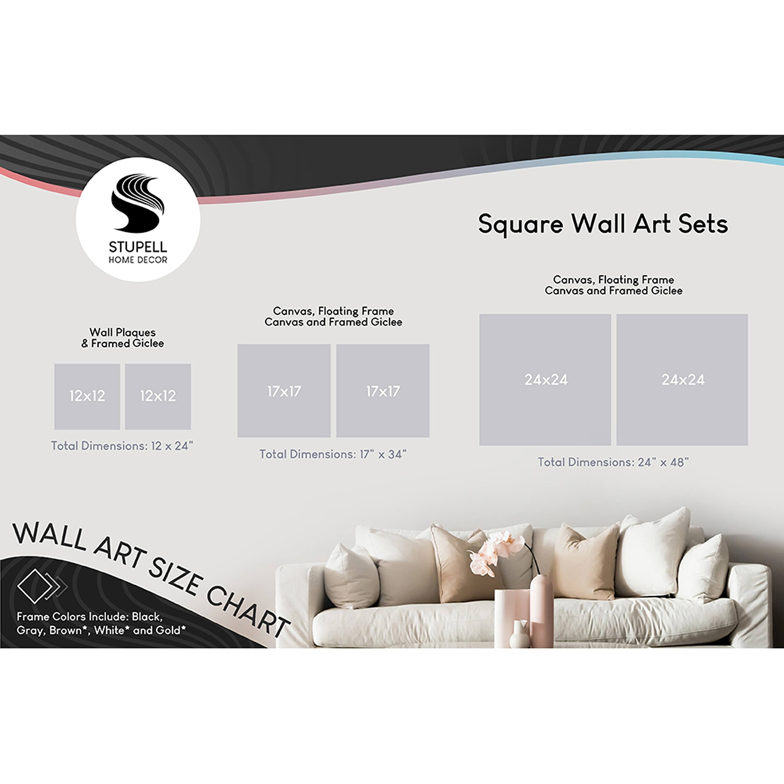 The Stupell Home Decor Collection Brown Tan and Red Circles And Squares Paint Strokes And Marks 2pc Stretched Canvas Wall Art Set, 17 x 1.5 x 17