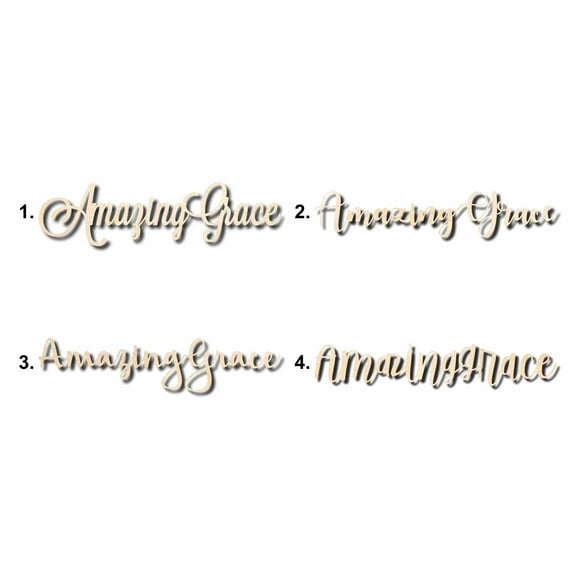 Amazing Grace Sign Unfinished Wood Cutout Home Decor DIY Option 1- 10" Wide / 1/4"