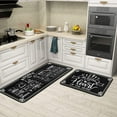 thumbnail image 5 of Kitchen Rug Set of 2, Kitchen Utensil Non-Slip Washable Mat, Black Farmhouse Kitchen Decor Anti-Fatigue Rug for Kitchen Sink Laundry Room, 17x30+17x47 Inch, 5 of 6