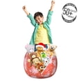 thumbnail image 3 of Exotic Storage Toy Bag Chair, Vibrant Palm Leaves Long Tropical Botany Items Hawaiian Vibes, Stuffed Animal Organizer Washable Bag, Small Size, Pastel Pink Vermilion, by Ambesonne, 3 of 3