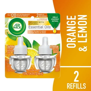 Air Wick Plug-In Scented Oil Air Freshener Warmer Refills, Sparkling Citrus, 2 Count