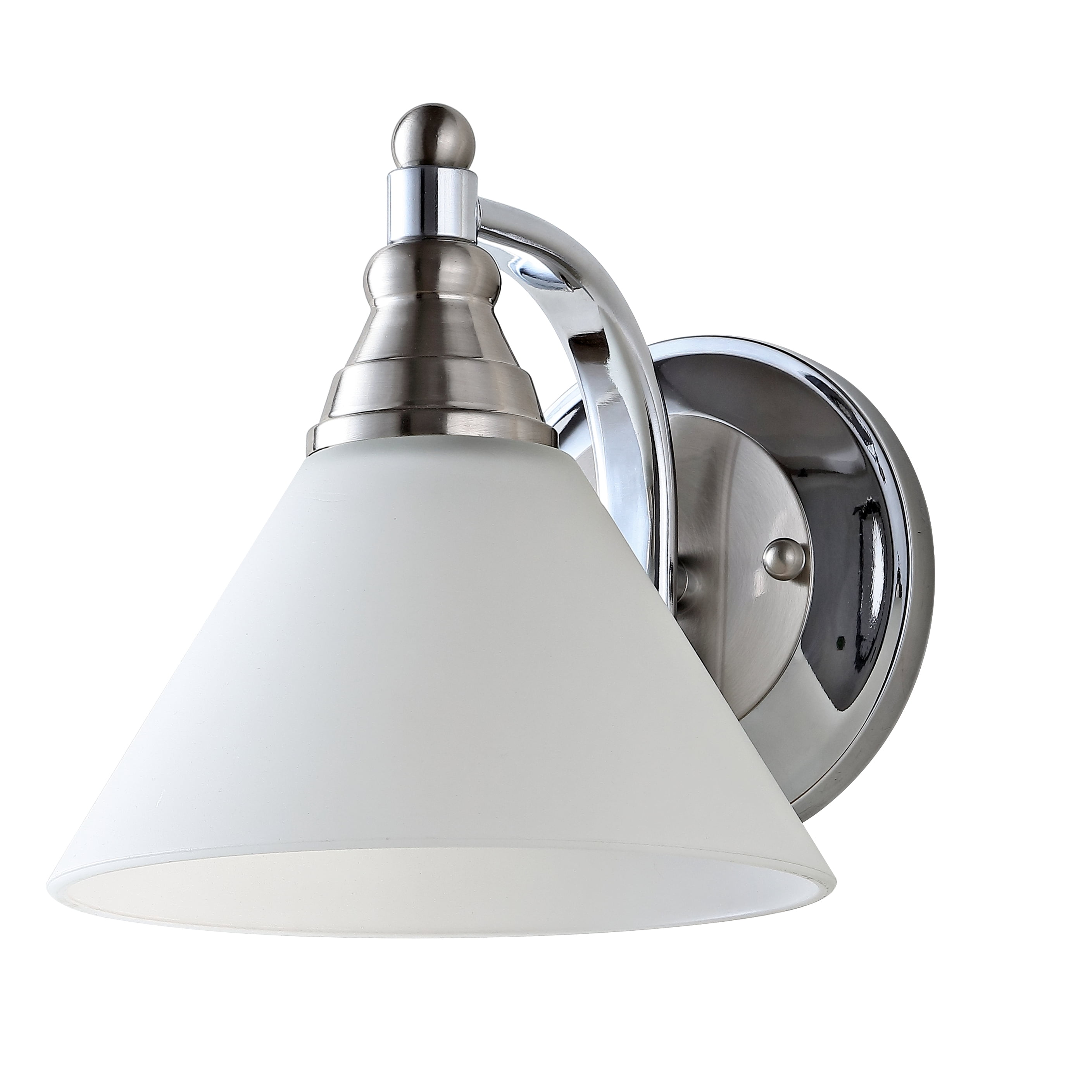Safavieh Valery 7 in. H One Light Cone Wall Sconce, Nickel/Clear