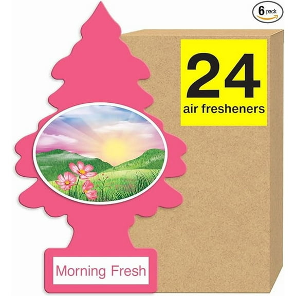 LITTLE TREES Air Fresheners Car Air Freshener. Hanging Tree Provides Long Lasting Scent for Auto or Home. Morning Fresh, 24 Air Fresheners