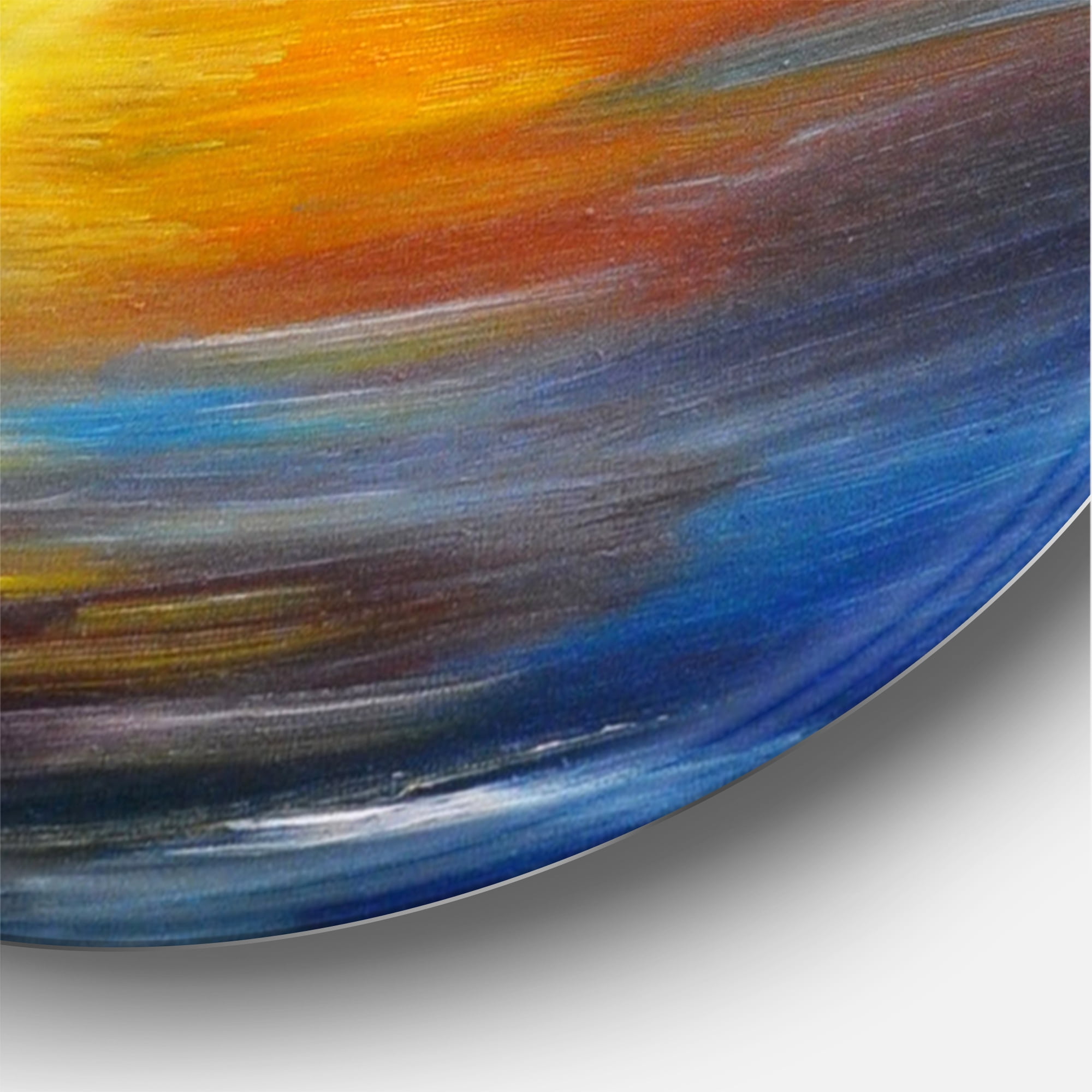 Designart 'Tree Near The Lake in Evening' Traditional Circle Metal Wall Art 23x23 - Disc of 23