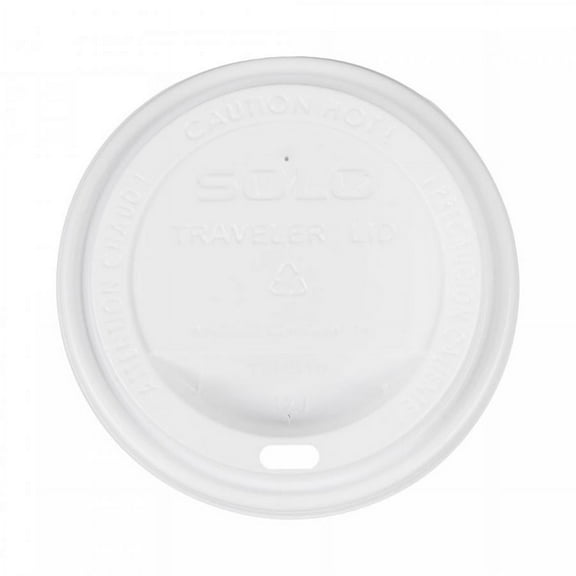 Dome Lid Traveler White, Polystyrene, Sip Hole, Hot Applications, 100 Count