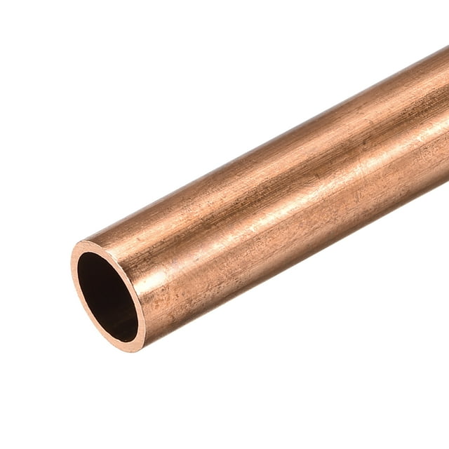 Tubo redondo de cobre de 10 mm de diámetro exterior, 1 mm de grosor de pared y 300 mm de longitud