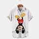 thumbnail image 1 of Disney Anime 3D Mickey Mouse Print Men Shirt Summer Loose Short Sleeve Casual Shirt Hawaiian Shirt Shirt Top Plus Size Hot SaleM Gao Jinjia LED, 1 of 2