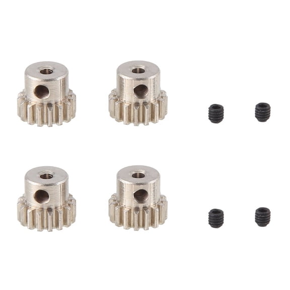 4PCS 2.3mm Shaft Metal Pinion Motor Gear 48DP M0.6 M0.8 for 1/12 1/16 RC Car 7075 - Redcat 370/380/390,16T